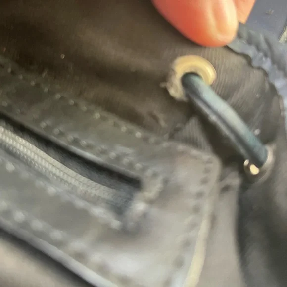 Coach navy with Leather trim mini Backpack - Picture 9 of 11